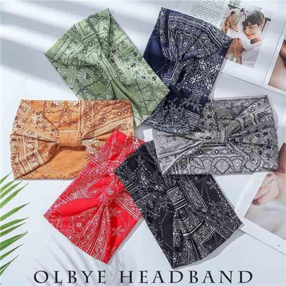 Women's Headbands for Women Wide Boho Headband Knotted Turban Head Bands Elastic - Picture 2 of 8